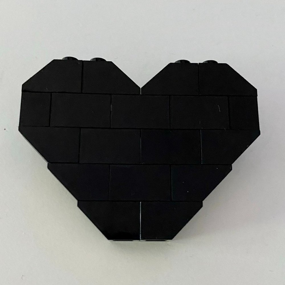 Rare Dee And Ricky All Black Lego Heart Pin! Brand New!